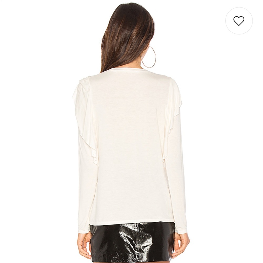Michael Stars Ruffle Top in Chalk - Picture 3 of 4